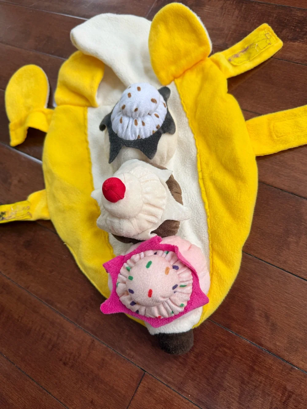 Moonlight Manor Banana Split Ice Cream Dog Halloween Costume, size Small